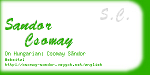 sandor csomay business card